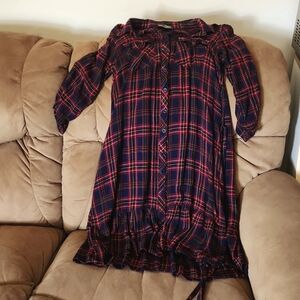 Flannel blouse dress